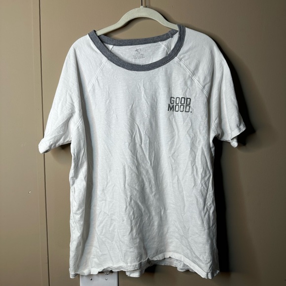 aerie Tops - Aerie White and Gray Graphic T-Shirt